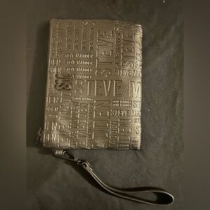 Steve Madden Charcoal Embossed Clutch